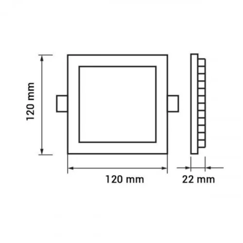 LED panel , 6W , süllyesztett , négyzet , hideg fehér , Optonica