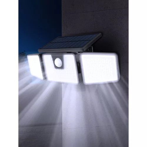 LED szolár napelemes reflektor, 6500K, 650lm, ABS-polipropilén, IP44, mozgásérzékelő szenzor, Modee, ML-WS137