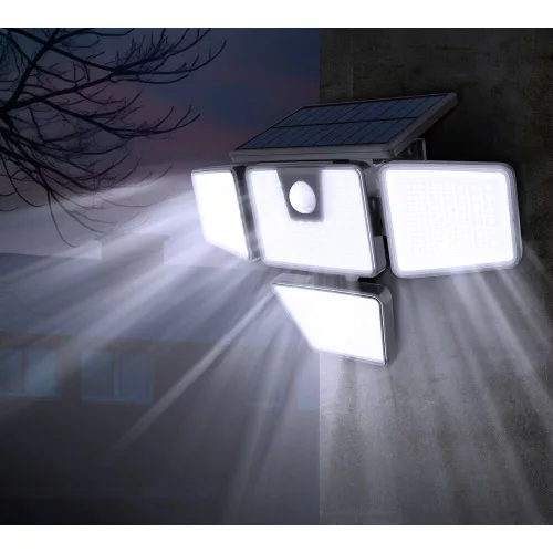 LED szolár napelemes reflektor, 6500K, 750lm, ABS-polipropilén, IP44, mozgásérzékelő szenzor, Modee, ML-WS138