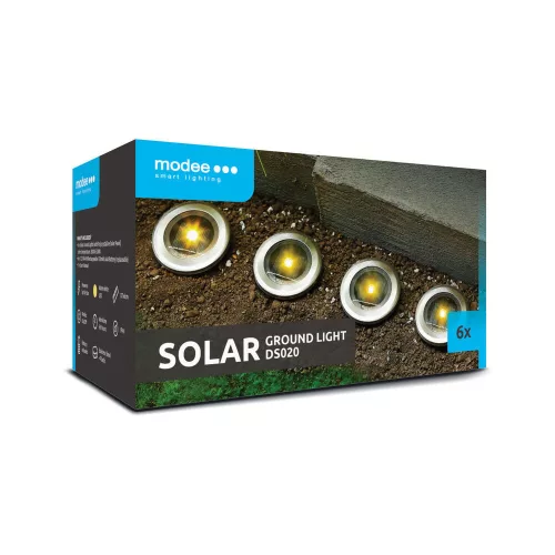 LED szolár napelemes talajvilágítás (6db/doboz), 3000K, műanyag, IP44, Modee, ML-DS020