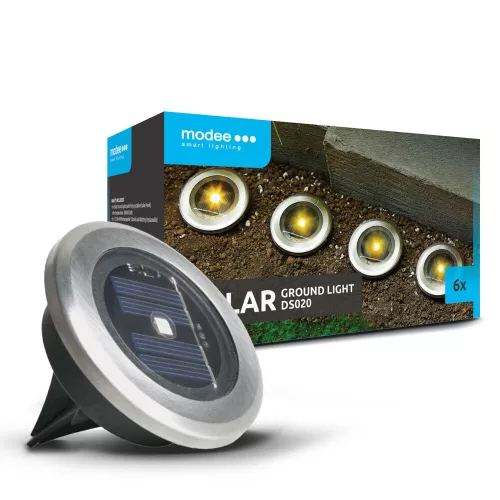 LED szolár napelemes talajvilágítás (6db/doboz), 3000K, műanyag, IP44, Modee, ML-DS020