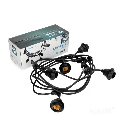 Girland ghirlandă luminoasă CRETE 5xE27 5m Kobi Design, IP44, KOBI-001440