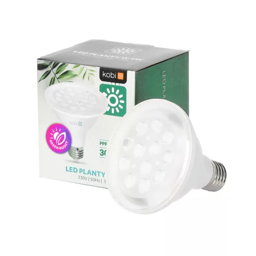 Növénytermesztő LED izzó LED PLANTYW E27 9W E27 1200K Fehér Kobi Design, meleg fehér, 300lm, KOBI-001504