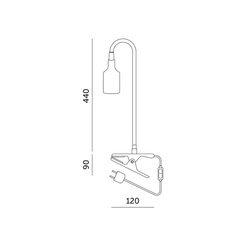 LED növénynevelő lámpa LED PLANTY CLIP B 1xE27 fekete Kobi Design, KOBI-001507