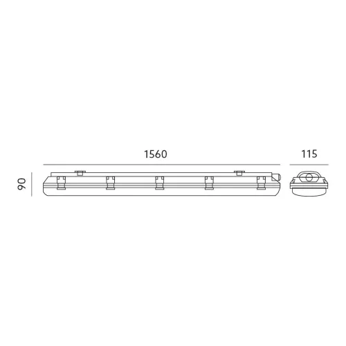 Vízálló armatúra 2x150cm IP65 KOBI-001611