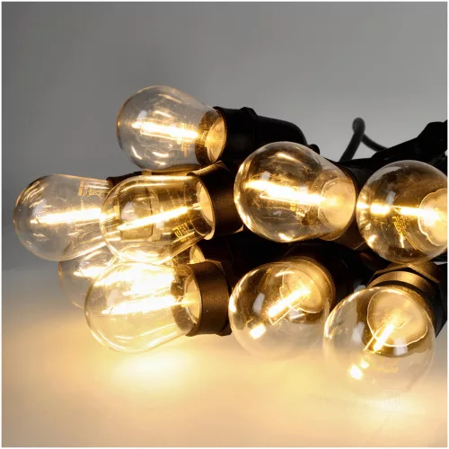 Ghirlandă BAJA LED ghirlandă luminoasă set 10x1W 10m E27 Kobi Design, 2700K, alb cald, 500lm, CRI≥80, IP44, KOBI-002218
