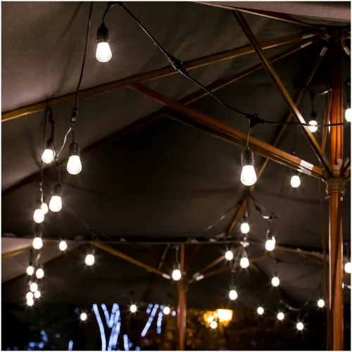 Ghirlandă MIMOSA LED ghirlandă luminoasă set 20m 20x1W E27 20W, 2700K, alb cald, 1000lm, CRI≥80, IP44, KOBI-002325