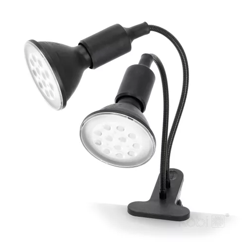 LED növénynevelő lámpa LED PLANTY CLIP W DUO 1xE27 fekete Kobi Design, KOBI-004018
