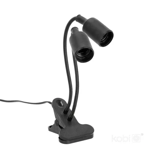 LED növénynevelő lámpa LED PLANTY CLIP W DUO 1xE27 fekete Kobi Design, KOBI-004018