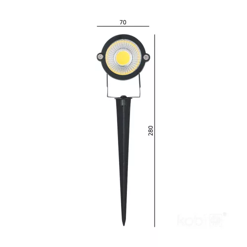 de grădină lampă LED BLAKE 5W 3000K IP65 negru alb cald, 400lm, CRI≥80, KOBI-004479