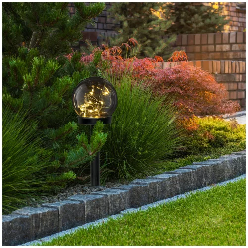 solar LED GLOBE de înfipt în sol de grădină lampă 3000K IP44 LED2B, 0,12W, alb cald, CRI≥70, KOBI-004494