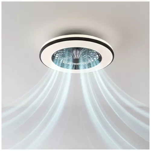 de tavan LED lampă cu ventilator VENTELUX 48W+15W 3CCT negru Kobi Windstar, 1300lm, CRI≥80, KOBI-004593