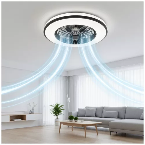 de tavan LED lampă cu ventilator VENTELUX 48W+15W 3CCT+RGB Kobi Windstar, CCT + RGB, 1300lm, CRI≥80, KOBI-004594