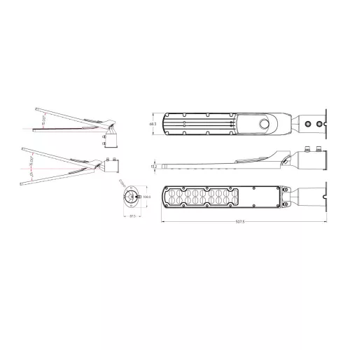 LITE FLAMINGO stradal corp de iluminat 50W 4000K 5000lm gri, alb natural, CRI≥80, IP65, LED line, LL-203792