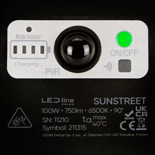 SUNSTREET stradal corp de iluminat 100W 6500K 750lm IP54 PRIME, alb rece, CRI≥70, LED line, LL-211315