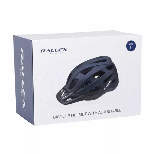 RALLEX női kerékpáros sisak, férfi, állítható, fekete, L 58-62cm