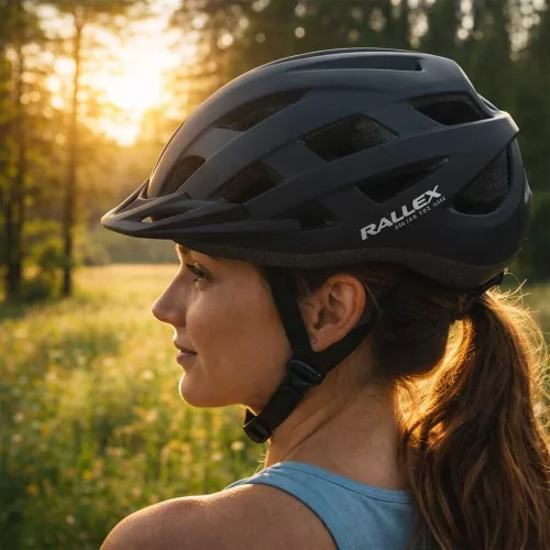 RALLEX női kerékpáros sisak, férfi, állítható, fekete, L 58-62cm