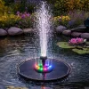 LUARO napelemes szökőkút tóba, kertbe, úszópumpa, LED, RGB, 16 cm
