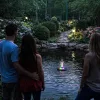 LUARO napelemes szökőkút tóba, kertbe, úszópumpa, LED, RGB, 16 cm