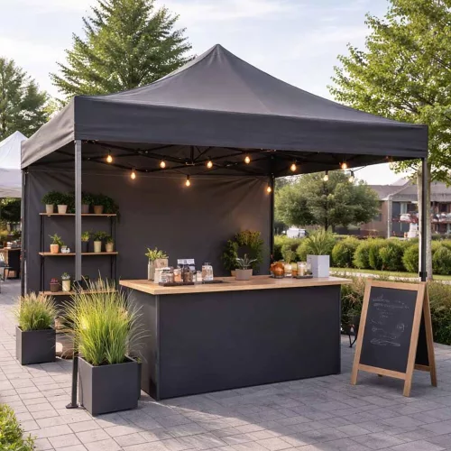 LUARO kerti pavilon, kereskedelmi partisátor, pavilon, 3x3 m, fekete