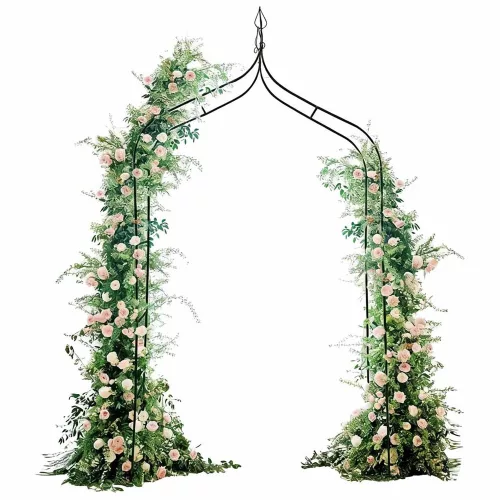 LUARO kerti pergola, fém ív tüskékkel rózsáknak, virágoknak, futónövényeknek, 265 cm