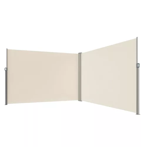 LUARO terasz oldalsó sarok napellenző feltekerhető szúnyogháló 180 x 620 cm bézs
