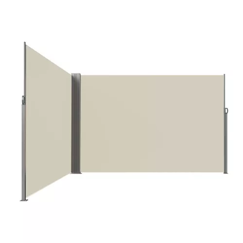 LUARO terasz oldalsó sarok napellenző feltekerhető szúnyogháló 180 x 620 cm bézs