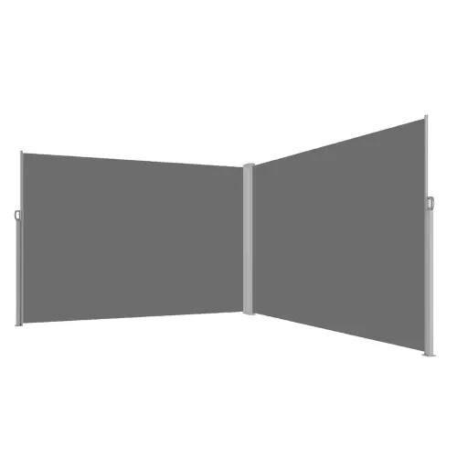 LUARO terasz oldalsó sarok napellenző feltekerhető szúnyogháló 180 x 620 cm szürke