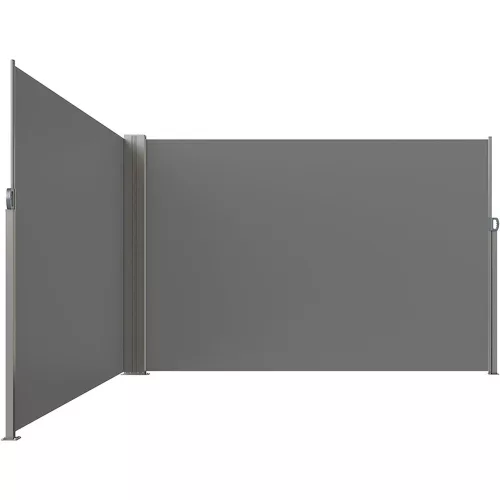 LUARO terasz oldalsó sarok napellenző feltekerhető szúnyogháló 180 x 620 cm szürke