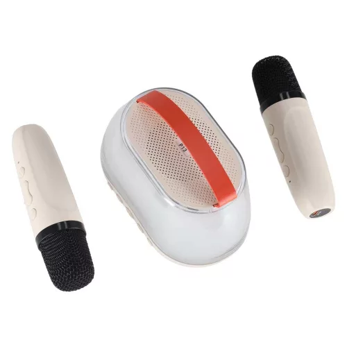 Karaoke szett Bluetooth hangszóró RGB LED 2 USB mikrofonnal
