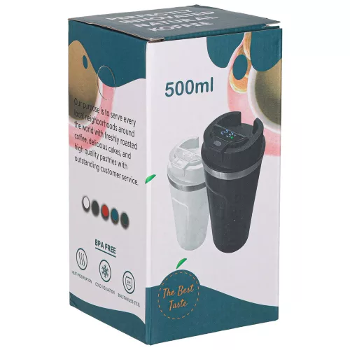 LED-es utazó bögre kiöntővel 500ml fehér