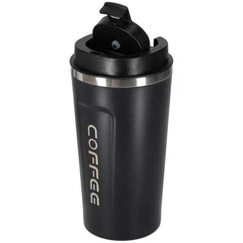 Okos utazóbögre LED kijelzővel, fekete, 500ml