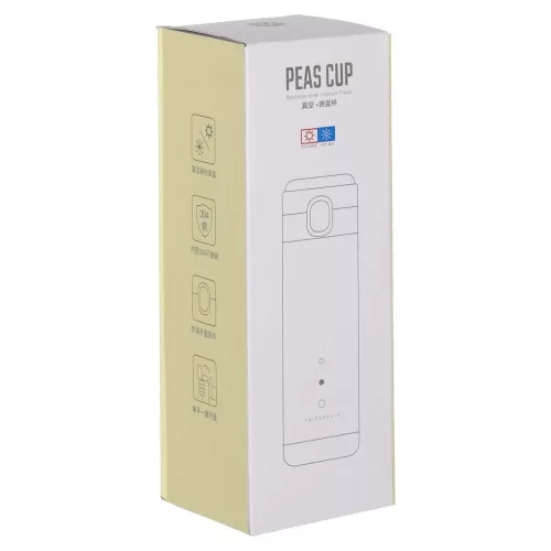 Termosz bögre kiöntővel, LED termosz, 350ml, rózsaszín