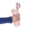 Termosz bögre kiöntővel, LED termosz, 350ml, rózsaszín