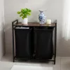 Szennyeskosár, 2 rekesszel, polccal, tetővel, galériatárolóval, 80l