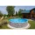 Azuro Stone 4,6 m cu diametrul 1,2 m adâncă piscină Lagoon albastru cu persoanelie, skimmer deschidere cu profilare scară și filtru fără