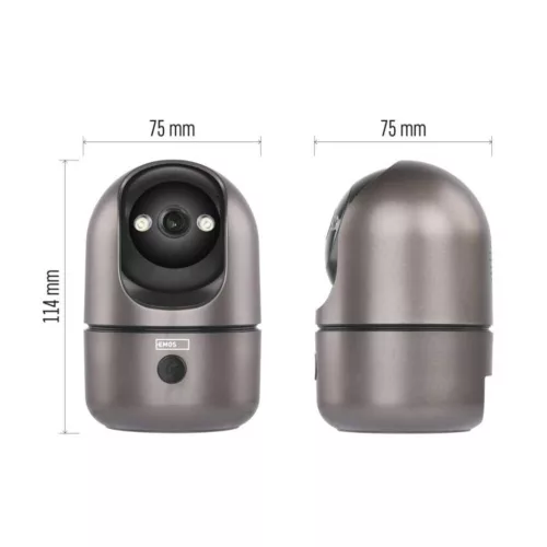 GoSmart Beltéri forgatható kamera IP‑220W wifivel, páncélszürke, fekete, IP21, EMOS, H4062