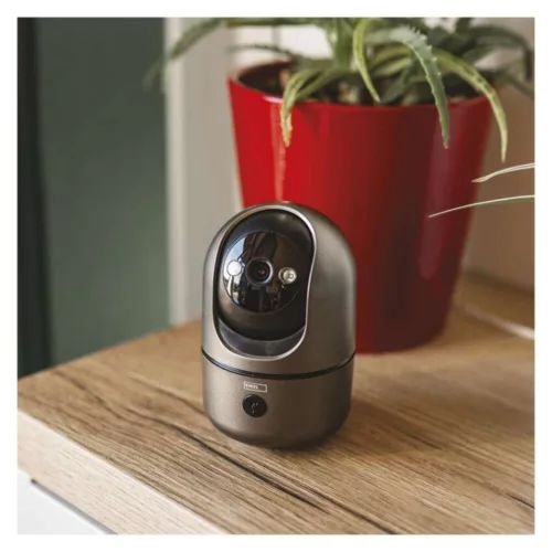 GoSmart Beltéri forgatható kamera IP‑220W wifivel, páncélszürke, fekete, IP21, EMOS, H4062