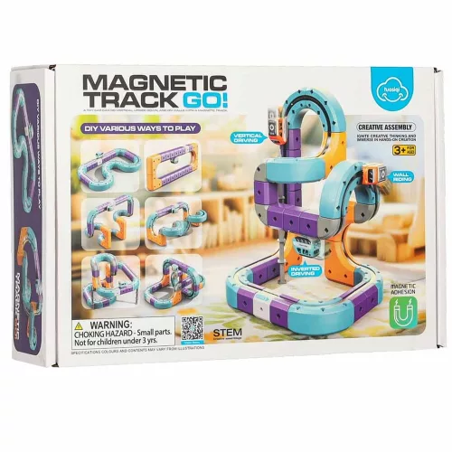 Magnetic cub de construcție pistă de curse mașini 54 piese