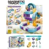 Magnetic cub de construcție pistă de curse mașini 54 piese