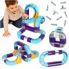 Magnetic cub de construcție pistă de curse mașini 54 piese