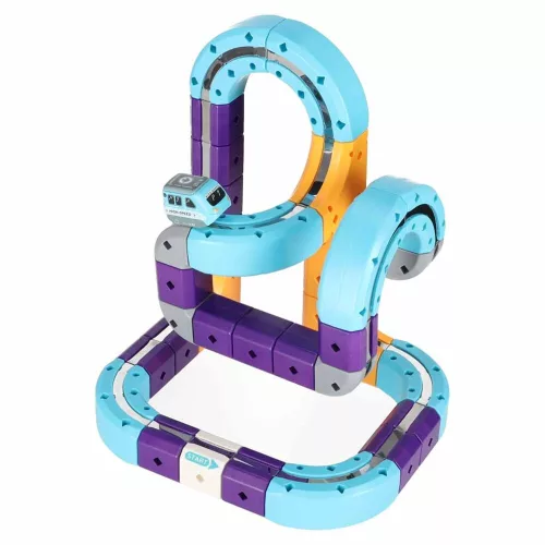 Magnetic cub de construcție pistă de curse mașini 54 piese
