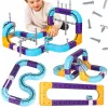 Magnetic cuburi de construcție, pistă de curse, mașină, 87 piese