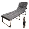 LUARO pliabil pat de camping, pat, 193 cm, gri deschis