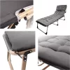 LUARO pliabil pat de camping, pat, 193 cm, gri deschis