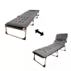 LUARO pliabil pat de camping, pat, 193 cm, gri deschis