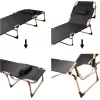 LUARO pliabil pat de camping, pat, 193 cm, gri deschis