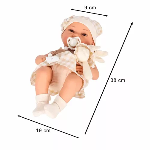 Bebeluși Cărucior-accesoriu și nyuszi plușel, bej