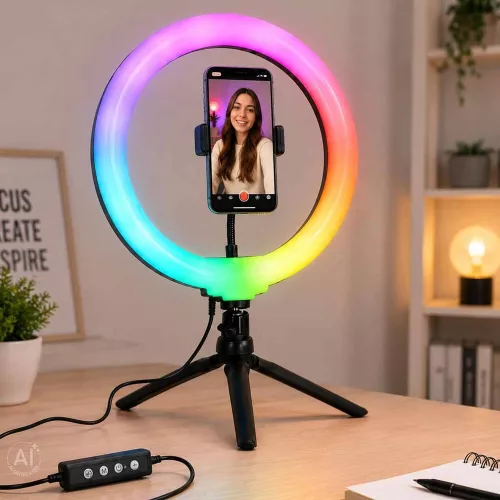 RGB LED szelfi lampă cu suport