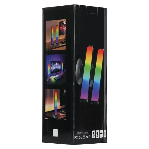RGB LED gamer asztali lámpaoszlopok távirányítóval, 2 darabos készlet